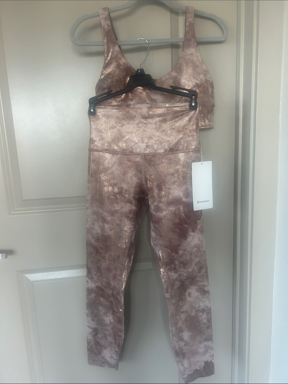 lululemon athletica Metallic Rose-Tone Tie-Dye Sports Bra - Picture 6 of 8